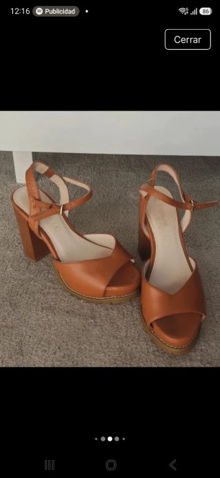 Sandalias Camel Piel Mujer Talla 36 Formula Joven