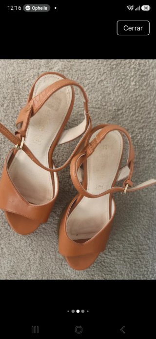 Sandalias Camel Piel Mujer Talla 36 Formula Joven