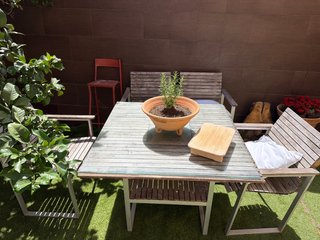 Conjunto de jardín de madera y cristal