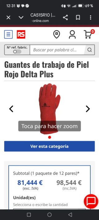 Guantes de soldadura rojos