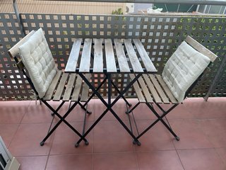 Mesa y 2 Sillas Plegables Jardín