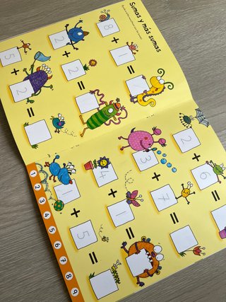 Libro pizarra Usborne Aprendo a sumar y restar +5