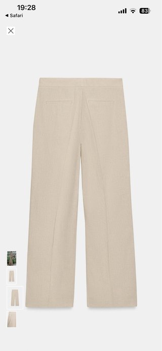 Pantalón safari lino Zara beige