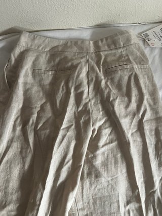 Pantalón safari lino Zara beige