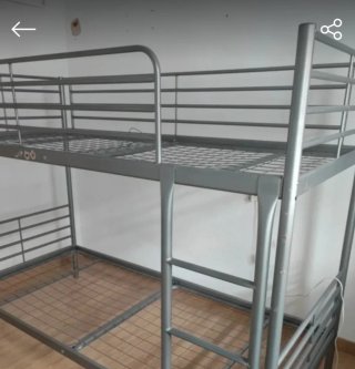 Letto a castello in metallo Ikea grigio