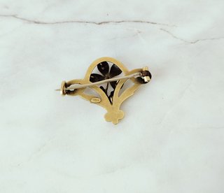 Broche auténtico Art Nouveau Oria. Broche trébol