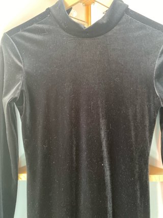 Vestido negro terciopelo con flecos