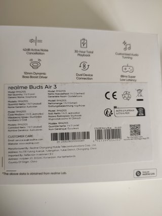 Realme Buds Air 3 Auriculares Inalámbricos Azules