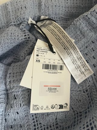 Pantalón crochet Mango azul