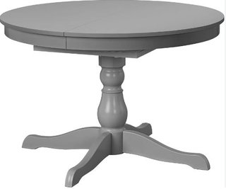 Mesa extensible redonda gris 110/155 cm