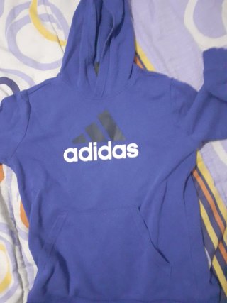 Sudadera Adidas Azul con Logo Blanco