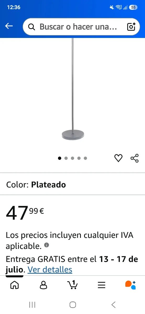 Lámpara de pie marca Simple Designs.