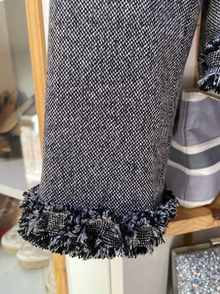 Chaqueta americana tweed con flecos