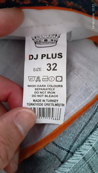 Pantalones Chinos Cuadros Gris Talla 32 (EU 40-42)