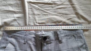Pantalones Chinos Cuadros Gris Talla 32 (EU 40-42)