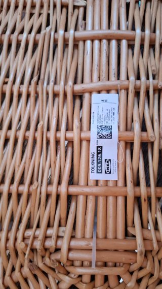 Cesta Mimbre Ovalada con Forro Blanco