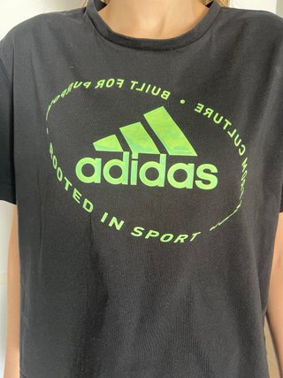 Camiseta Adidas Negra Talla L Algodón