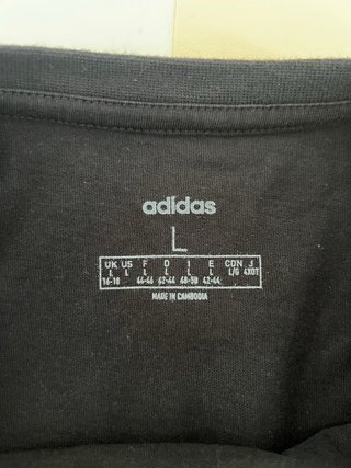 Camiseta Adidas Negra Talla L Algodón
