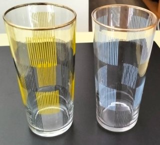 2 Vasos Vintage Colección Dorado