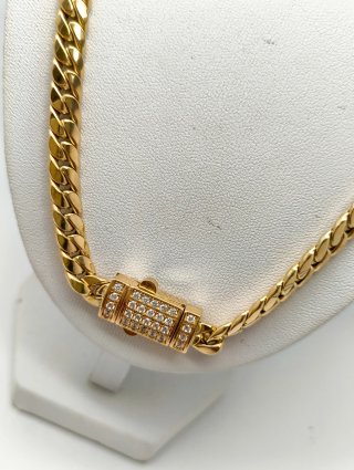 ORO NUEVO 18KT Cadena Cubana 6mm 50cm largo