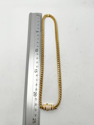 ORO NUEVO 18KT Cadena Cubana 6mm 50cm largo