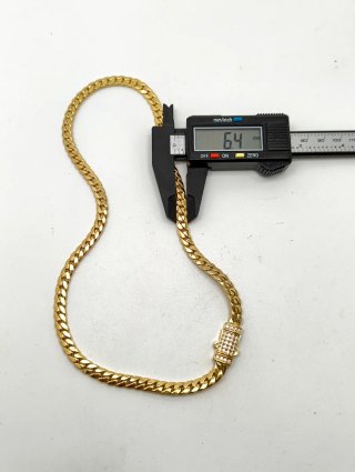 ORO NUEVO 18KT Cadena Cubana 6mm 50cm largo