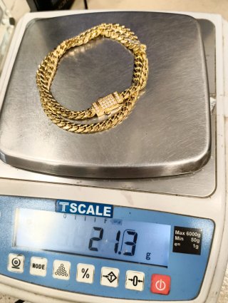 ORO NUEVO 18KT Cadena Cubana 6mm 50cm largo