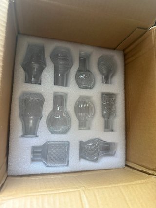 Juego de 20 jarrones mini de cristal