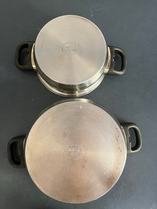Lote de 2 ollas de acero inoxidable con tapa