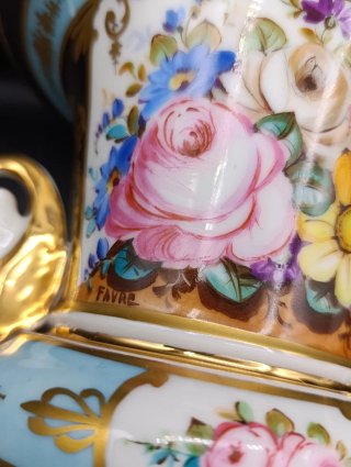 Pareja jarrones porcelana Sevres