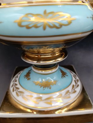 Pareja jarrones porcelana Sevres