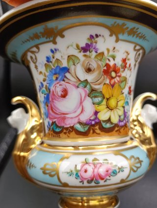 Pareja jarrones porcelana Sevres
