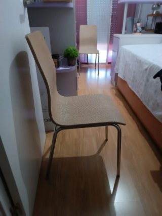 Juego de 2 Sillas Comedor/Cocina Beige