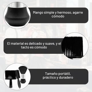 Set 3 Cepillos Barbería Negro