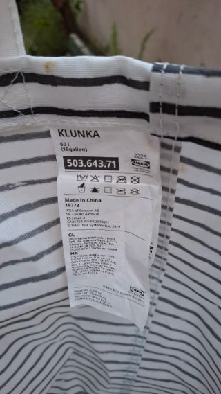 Cestino in tela Ikea a righe
