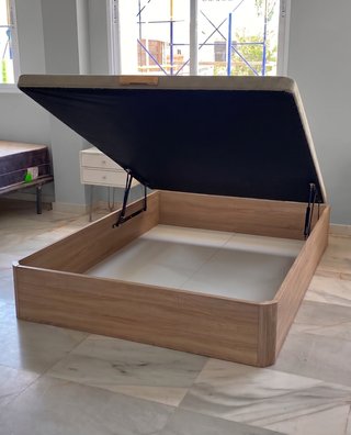 Canapé abatible madera y tela -envio gratis