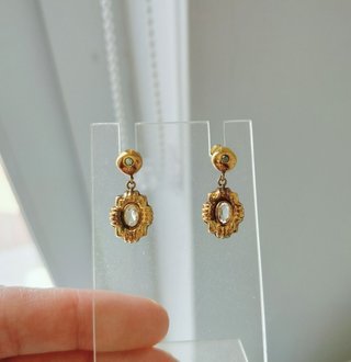 Pendientes de estilo isabelino plata 925 baño oro