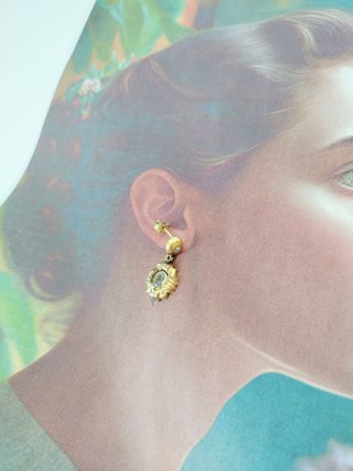 Pendientes de estilo isabelino plata 925 baño oro