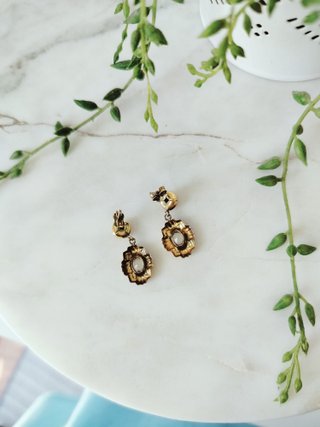 Pendientes de estilo isabelino plata 925 baño oro