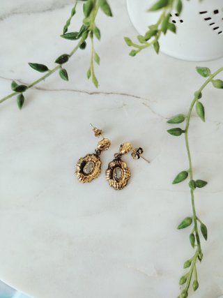 Pendientes de estilo isabelino plata 925 baño oro