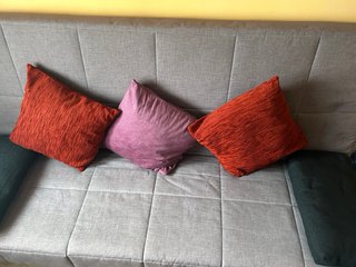 Sofá Cama Nido Tela Morado/Rojo