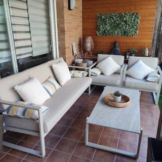 Conjunto sofá y 2 sillones exterior