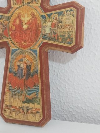 Cruz de Madera Iconos Santísima Trinidad