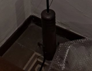 Lámpara de pie clásica madera y tela