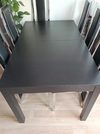 Mesa extensible comedor negra