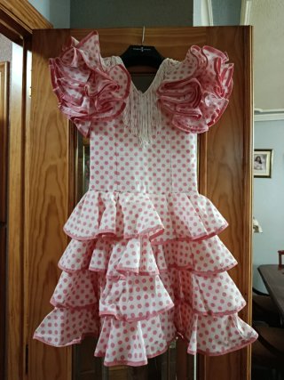 Vestido Flamenca Lunares Rosa Talla para 2-3 años