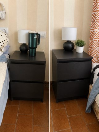 Mesitas de noche de madera oscuras