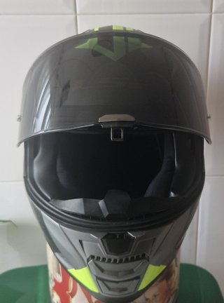 Casco Moto Vector II Carbon Negro/Amarillo Talla