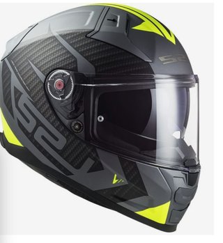 Casco Moto Vector II Carbon Negro/Amarillo Talla