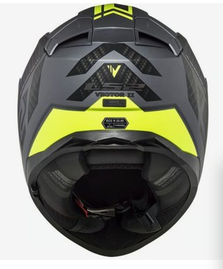 Casco Moto Vector II Carbon Negro/Amarillo Talla